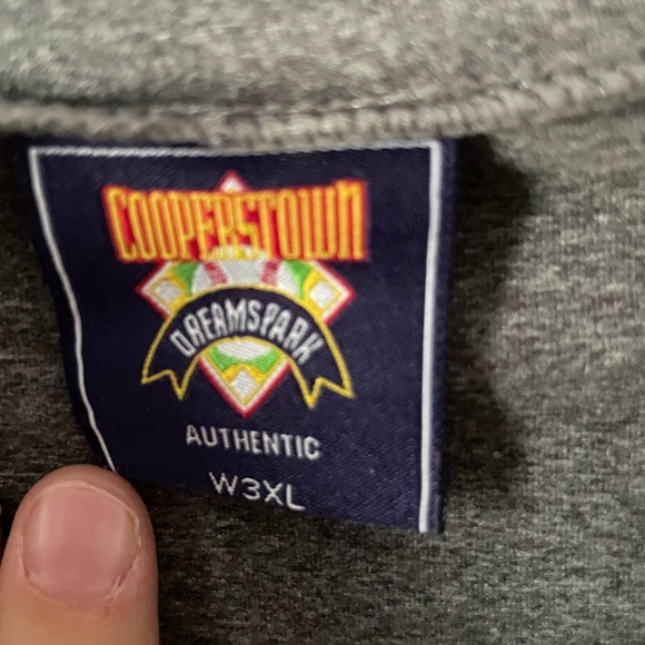 Cooperstown Dreams Park long-sleeved gray quarter-zip pullover zip side pockets - Picture 9 of 13